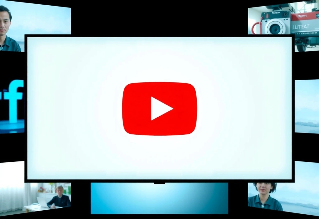 YouTube Logo auf einem Bildschirm