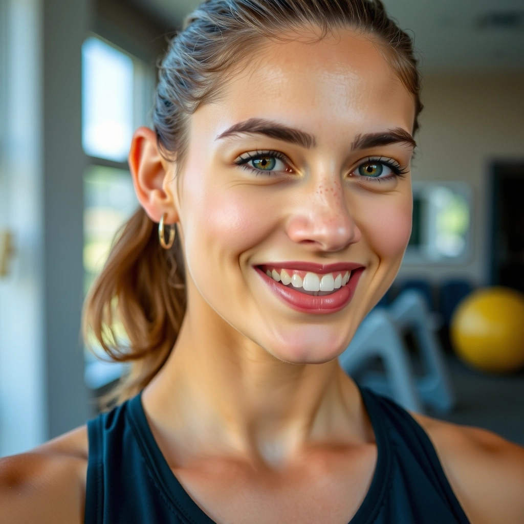 Porträt einer jungen Frau, die ihre sportliche Leistung durch Ernährung optimiert hat